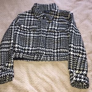 Cropped top wool jacket